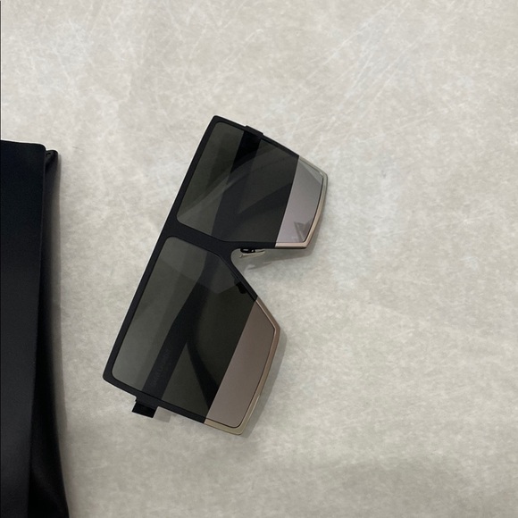 YSL Black Geometric Sunglasses with Case - Picture 1 of 9